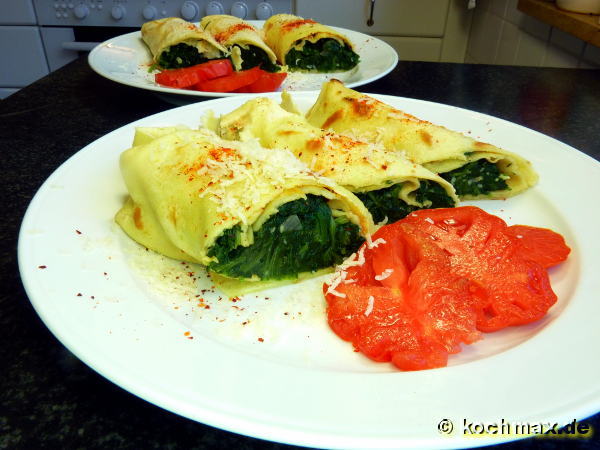 Crepes mit Spinat