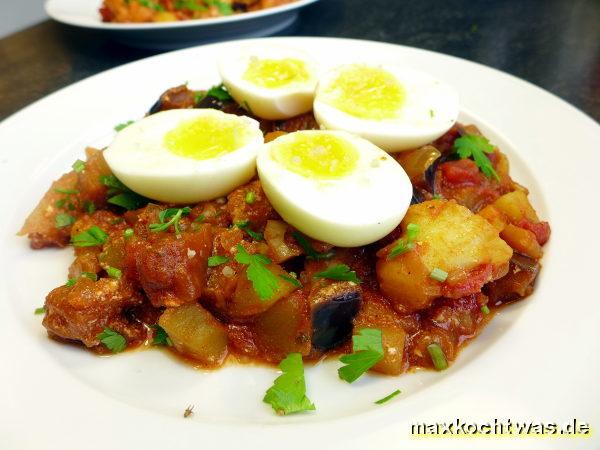 maxkochtwas - Auberginen-Curry mit Eiern