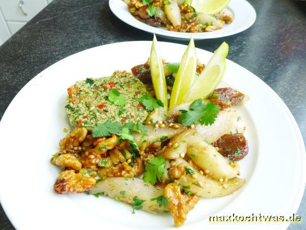 Birnen-Tajine mit Feigen, Walnüssen und Kardamom