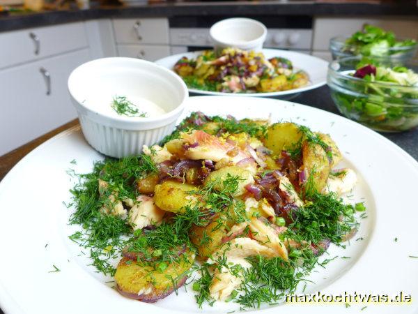 Bratkartoffeln mit Räucherfisch