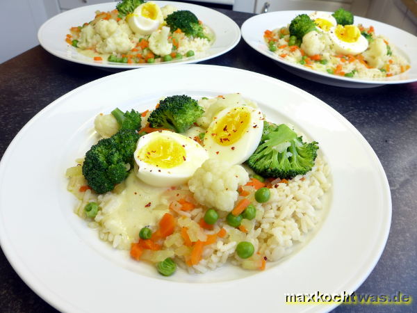 Buntes Gemüse mit Reis
