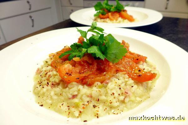 Chicoree-Risotto mit Bacon