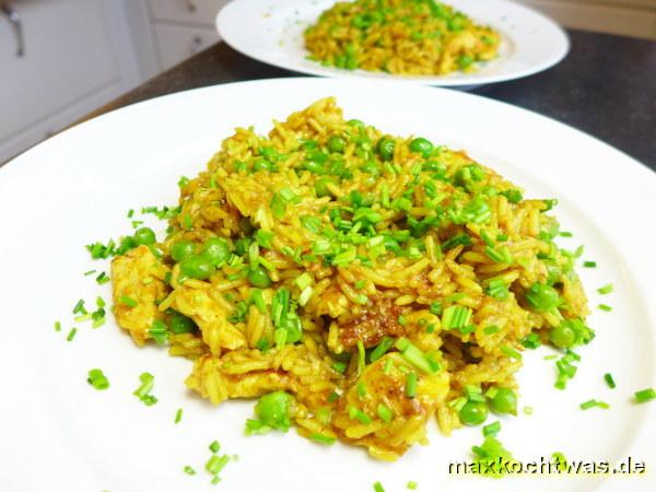 Curryreis mit Huhn und Erbsen II