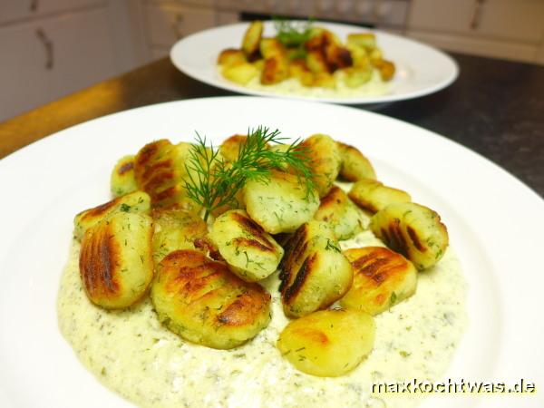 Dill-Schupfnudeln mit Kräuterkäsesoße