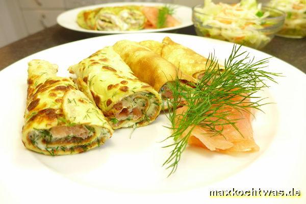 Dillcrêpes mit Lachs