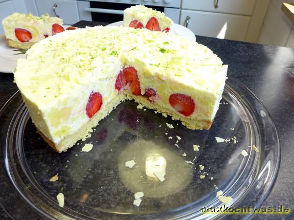 Erdbeertorte mit Limettenmousse