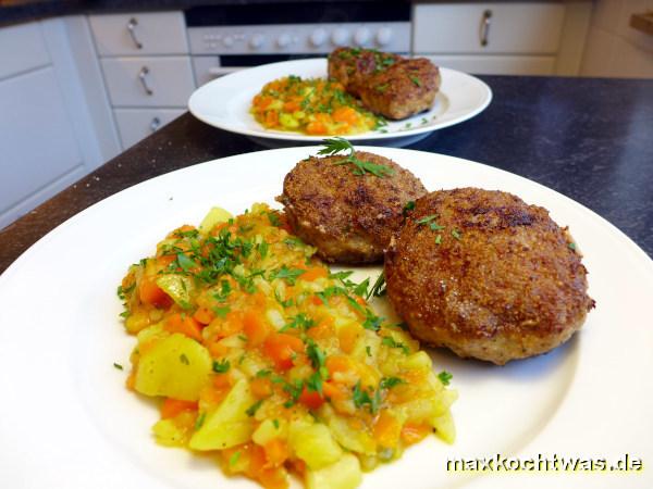 maxkochtwas - Frikadellen mit Kartoffel-Möhren-Gemüse