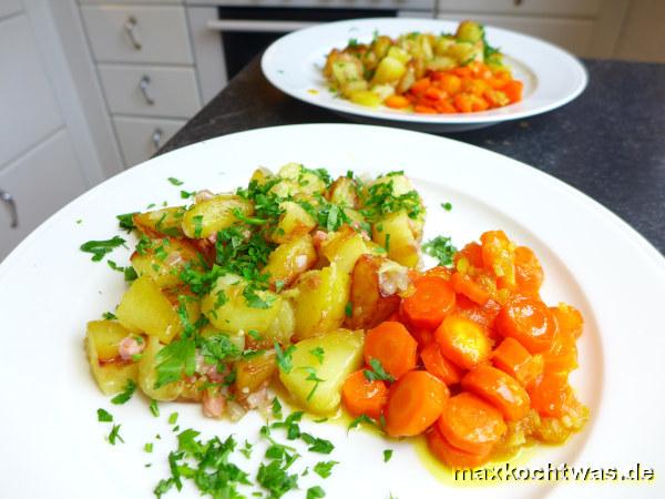 Glasierte Möhren mit Ingwer und Ahornsirup