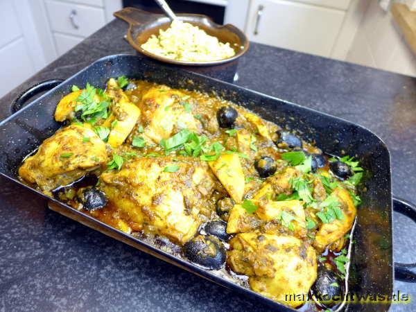 Hähnchen-Tagine mit Eingelegten Zitronen und Oliven