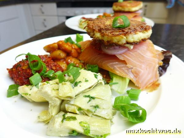 Kartoffelburger mit Rauchlachs