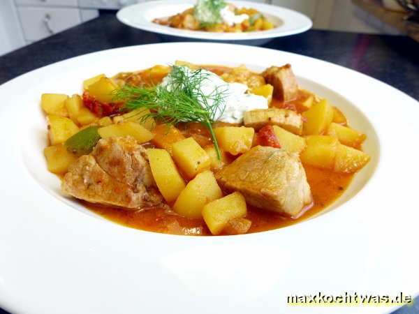 Kartoffelgulasch mit Schweinefilet