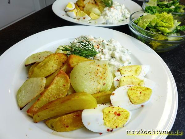 Gebackener Kohlrabi mit Kartoffelecken