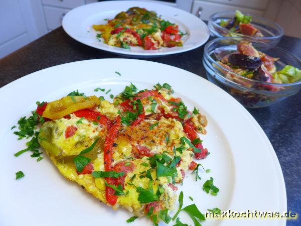 Piperade und Salat