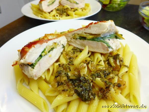 maxkochtwas - Gefüllte Pouletbrüstchen mit Orangeat und Basilikum