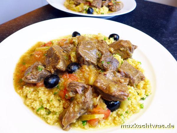 Rindfleisch mit Salzzitrone und Couscous