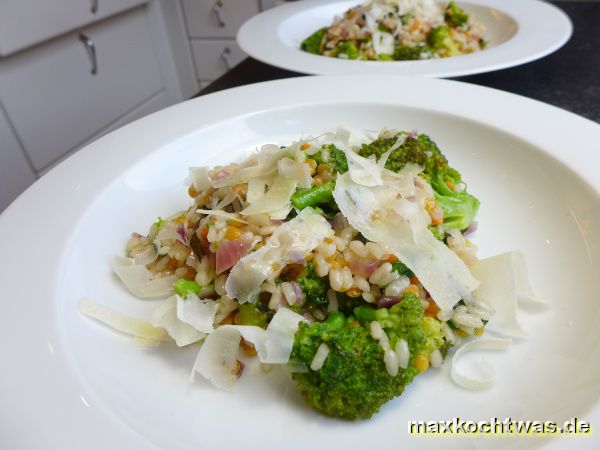 Risotto mit Broccoli und Roten Linsen