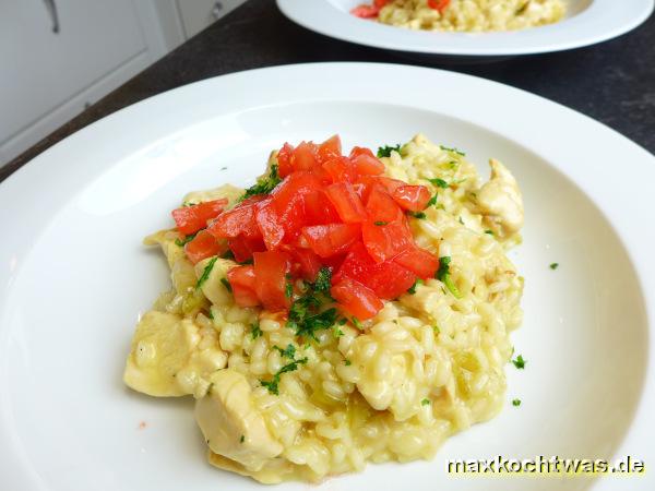 Risotto mit Huhn und Sellerie