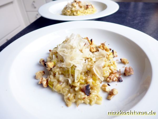 Risotto mit Lauch und Walnüssen