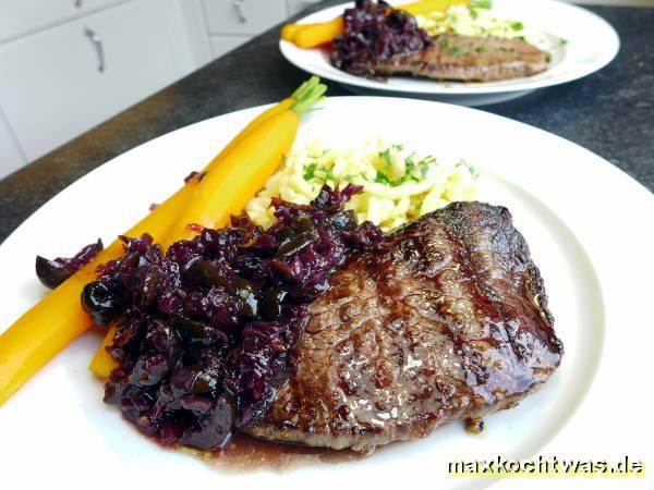 Rostbraten mit Oliven-Marmelade