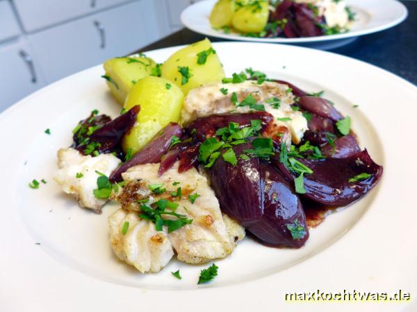 maxkochtwas - Gegrillter Rotbarsch mit Rotweinschalotten