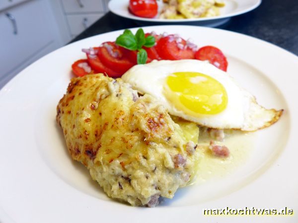Schinken-Kartoffeln mit Zwiebelkruste
