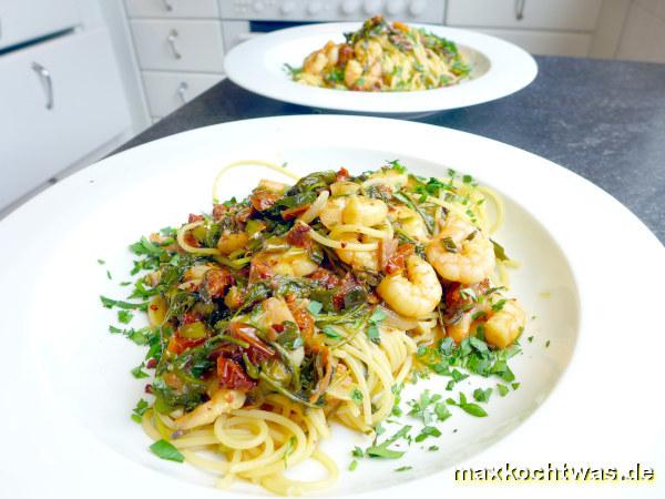 Spaghettini mit Garnelen und Chili