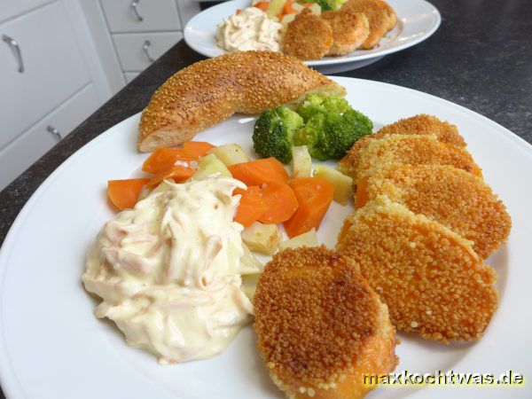 Süsskartoffelschnitzel im Couscousmantel