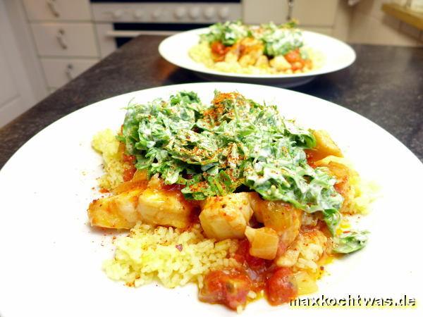 Tomatenfisch mit Rucolasahne