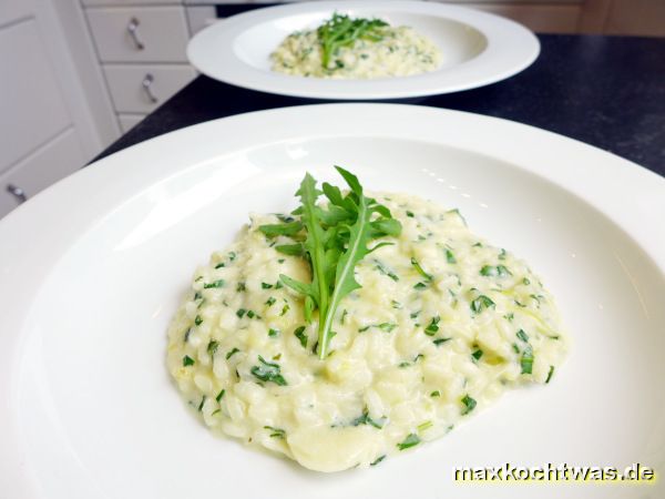 Zitronen -Lauch-Risotto mit Rucola